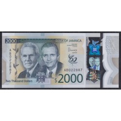 Ямайка 2000 долларов 2022 года, 60 лет Независимости, Полимер (Jamaica 2000 Dollars 2022, Polymer) P W100: UNC