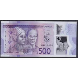 Ямайка 500 долларов 2022 года, 60 лет Независимости, Полимер (Jamaica 500 Dollars 2022, Polymer) P W98: UNC