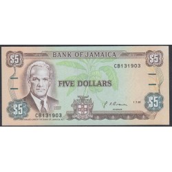 Ямайка 5 долларов 1991 (Jamaica 5 Dollars 1991) P 70d: UNC