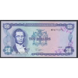 Ямайка 10 долларов 1981 (Jamaica10 Dollars 1981) P 67b : aUnc