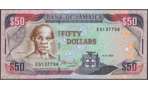 Ямайка 50 долларов 2001 (Jamaica 50 Dollars 2001) P 79b : UNC