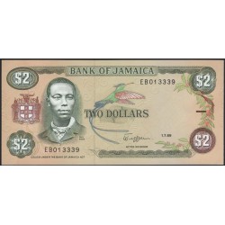 Ямайка 2 доллара 1989 (Jamaica 2 Dollars 1989) P 69c : UNC