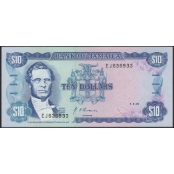 Ямайка 10 долларов 1992 (Jamaica 10 Dollars 1992) P 71d : UNC