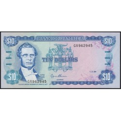Ямайка 10 долларов 1994 (Jamaica 10 Dollars 1994) P 71e : UNC