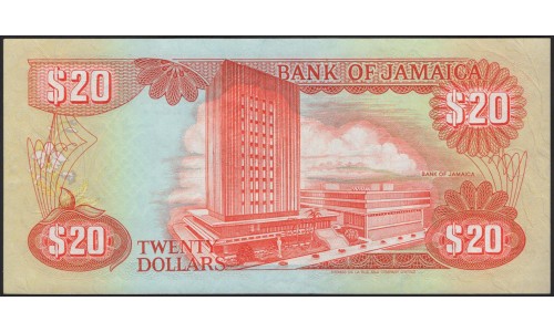 Ямайка 20 долларов 1987 (Jamaica 20 Dollars 1987) P 72b : UNC