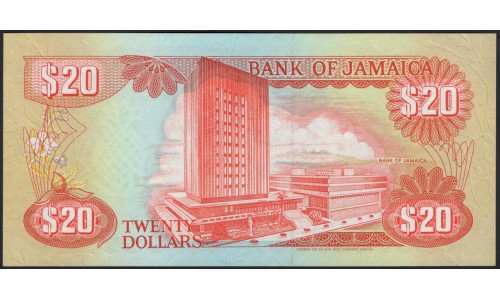 Ямайка 20 долларов 1991 (Jamaica 20 Dollars 1991) P 72d : UNC