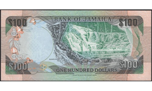 Ямайка 100 долларов 1991 (Jamaica 100 Dollars 1991) P 75a : UNC