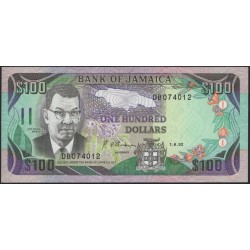 Ямайка 100 долларов 1992 (Jamaica 100 Dollars 1992) P 75b : UNC