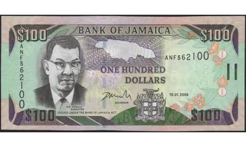 Ямайка 100 долларов 2009 (Jamaica 100 Dollars 2009) P 84d : UNC