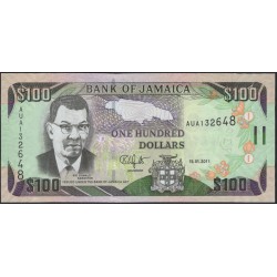 Ямайка 100 долларов 2011 (Jamaica 100 Dollars 2011) P 84f : UNC