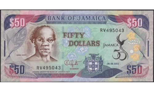 Ямайка 50 долларов 2012 (Jamaica 50 Dollars 2012) P 89 : UNC
