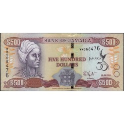 Ямайка 500 долларов 2012 (Jamaica 500 Dollars 2012) P 91 : UNC