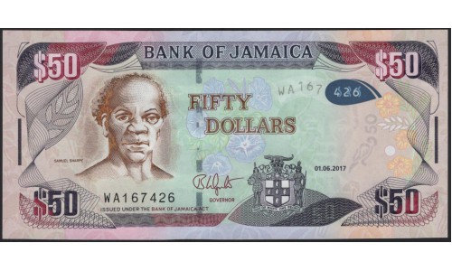 Ямайка 50 долларов 2017 (Jamaica 50 Dollars 2017) P 94c : UNC