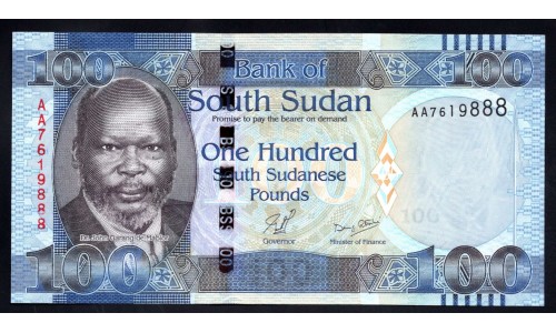 Южный Судан 100 фунтов ND (2011 г.) (South Sudan 100 pounds ND (2011)) P 10: UNC 