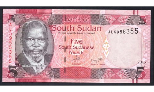 Южный Судан 5 фунтов 2015 г. (South Sudan 5 pounds 2015) P 11: UNC 