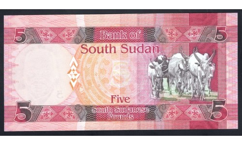Южный Судан 5 фунтов 2015 г. (South Sudan 5 pounds 2015) P 11: UNC 