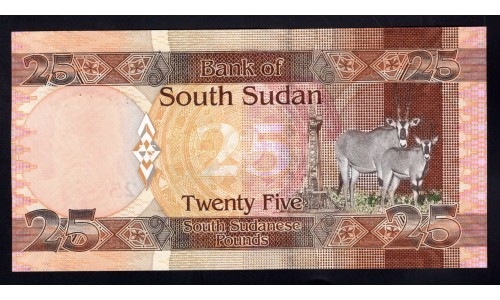 Южный Судан 25 фунтов ND (2011 г.) (South Sudan 25 pounds ND (2011)) P 8: UNC 