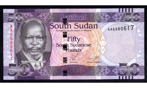 Южный Судан 50 фунтов ND (2011 г.) (South Sudan 50 pounds ND (2011)) P 9: UNC 