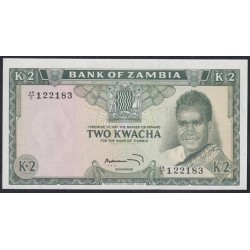 Замбия 2 квача ND (1969 год) (ZAMBIA 2 kwacha ND (1969)) P 11c: UNC