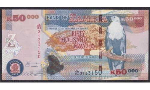 Замбия 50000 квача 2012 год (ZAMBIA 50000 kwacha 2012) P46h: UNC