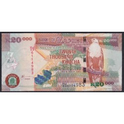 Замбия 20000 квача 2010 год (ZAMBIA 20000 kwacha 2010) P47e: UNC