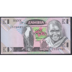 Замбия 1 квача ND (1980 - 1988 год) (ZAMBIA 1 kwacha ND (1980 - 1988 g.)) P 23b: UNC