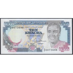 Замбия 10 квача ND (1989 - 91 год) (ZAMBIA 10 kwacha ND (1989 - 91) P 31b: UNC