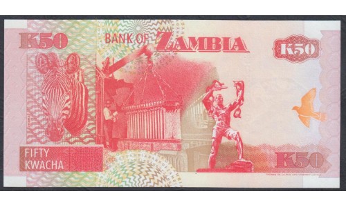 Замбия 50 квача 1992 год (ZAMBIA 50 kwacha 1992) P 37a: UNC