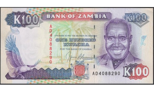 Замбия 100 квача (1991) (ZAMBIA 100 kwacha (1991)) P 34 : UNC