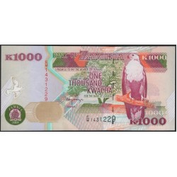 Замбия 1000 квача 2001 (ZAMBIA 1000 kwacha 2001) P 40b : UNC