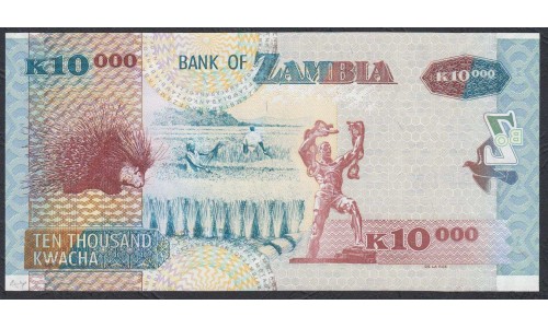 Замбия 10000 квача 2003 год (ZAMBIA 10000 kwacha 2003) P46a: UNC