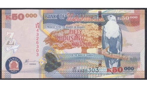 Замбия 50000 квача 2012 год (ZAMBIA 50000 kwacha 2012) P46h: UNC