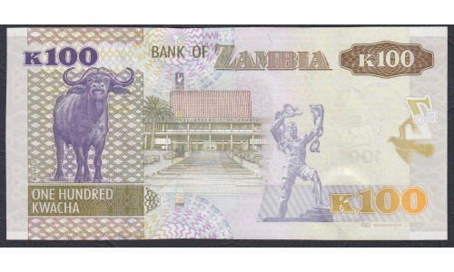 Замбия 100 квача 2014 год (ZAMBIA 100 kwacha 2014) P54c: UNC